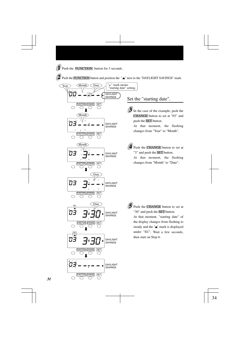 Set the "starting date | Lathem 7000E User Manual | Page 34 / 44