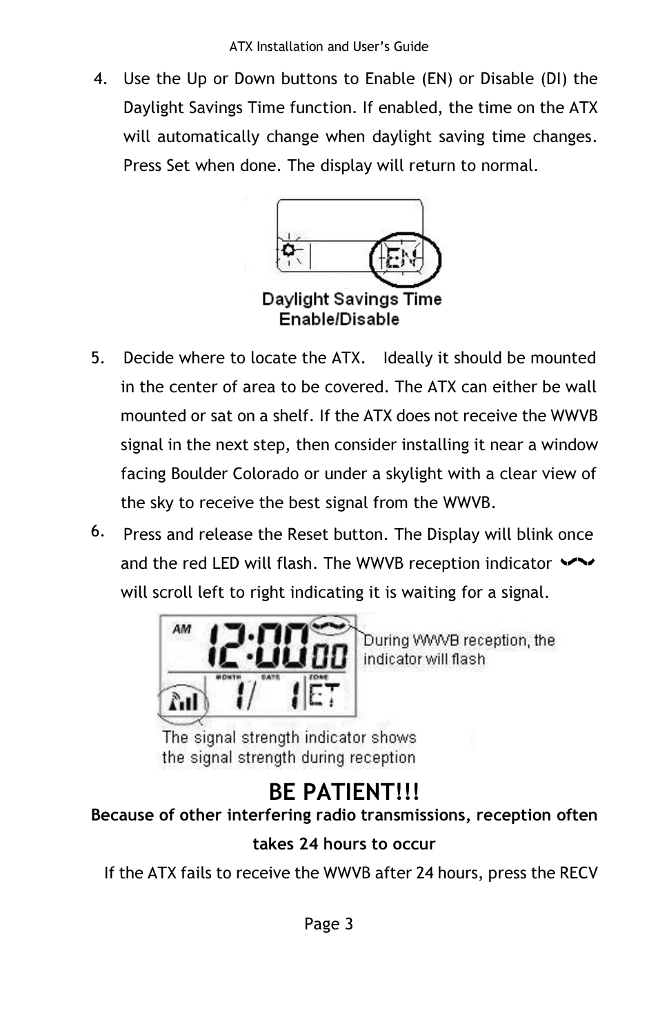 Be patient | Lathem ATX User Manual | Page 8 / 20