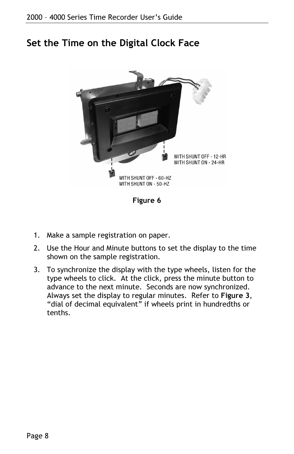 Set the time on the digital clock face | Lathem 4000 User Manual | Page 10 / 16