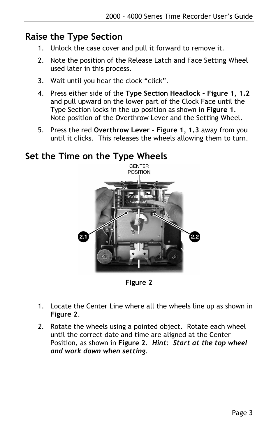 Set the time on the type wheels | Lathem 4000 User Manual | Page 5 / 16