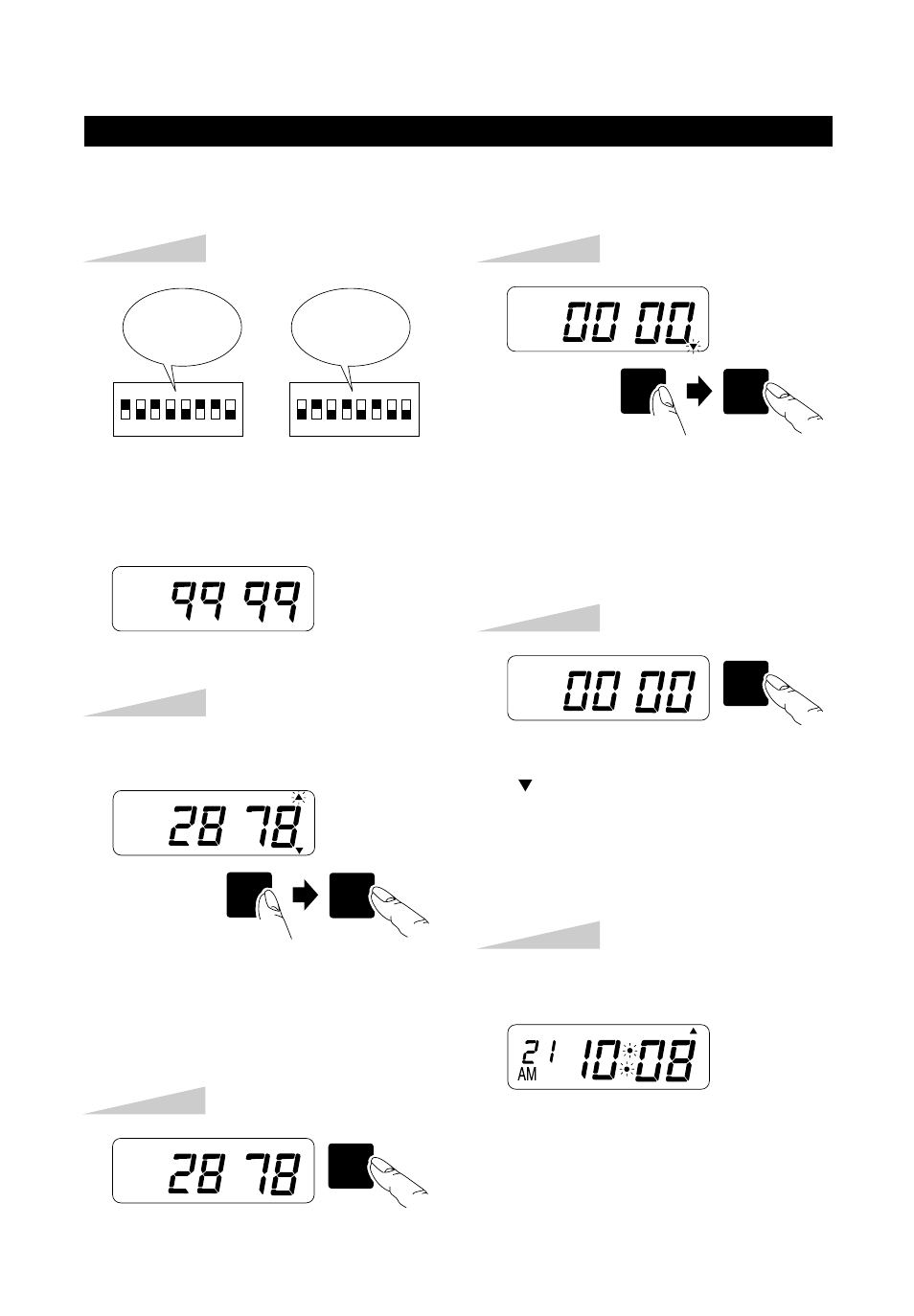 Press the [sw1: set] key, Set dipsw 1 and 2 as desired position | Lathem 5000E User Manual | Page 17 / 23