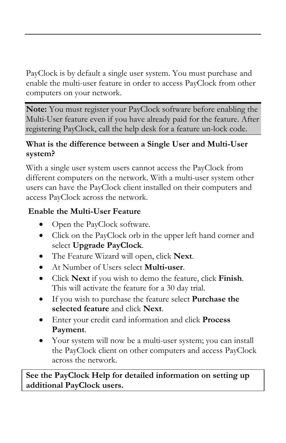 Setting up a multi-user system | Lathem FR700 User Manual | Page 36 / 105