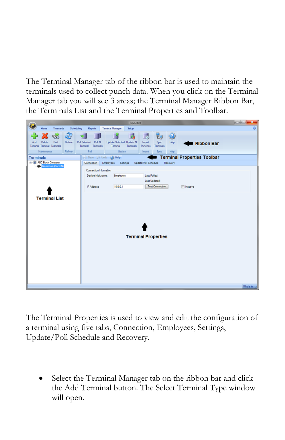 Setting up your terminal | Lathem FR700 User Manual | Page 74 / 105