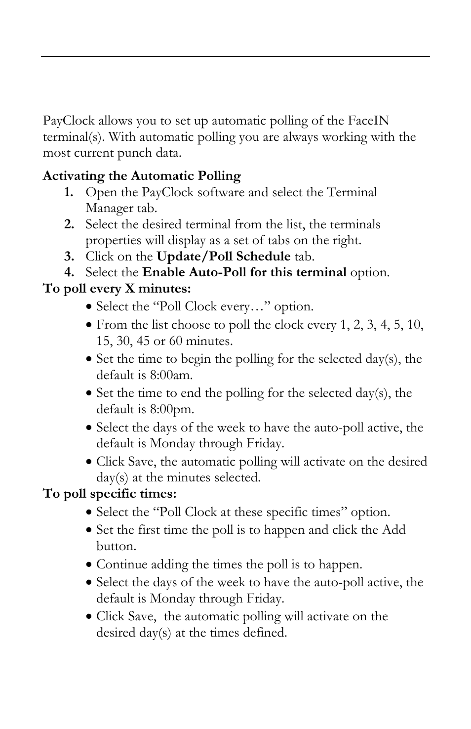 Automatic polling | Lathem FR700 User Manual | Page 81 / 105