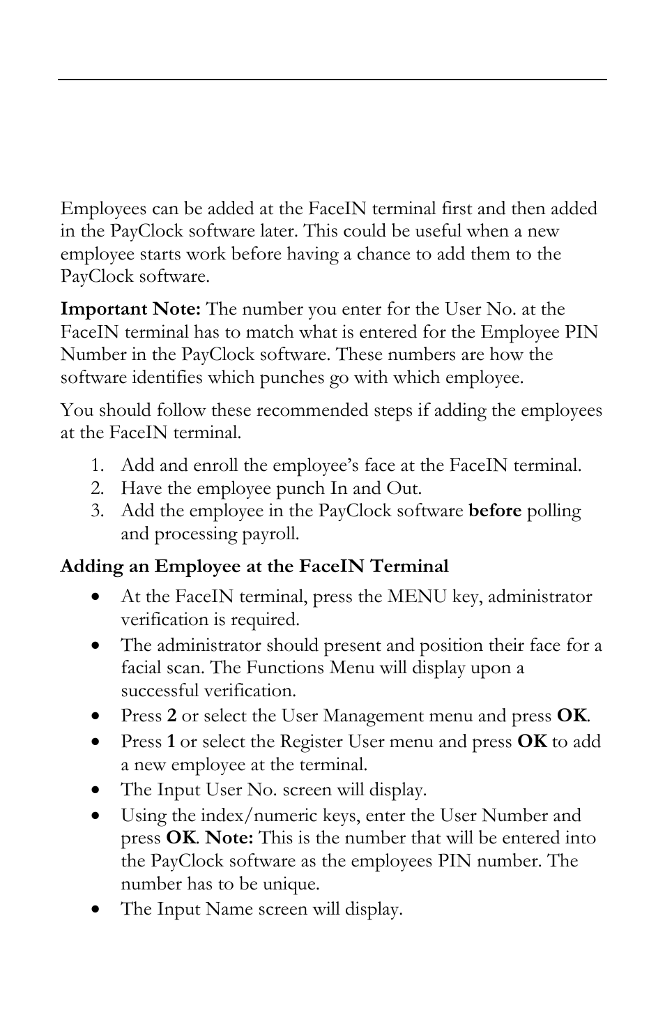 Appendix b - adding employees at the terminal | Lathem FR700 User Manual | Page 87 / 105