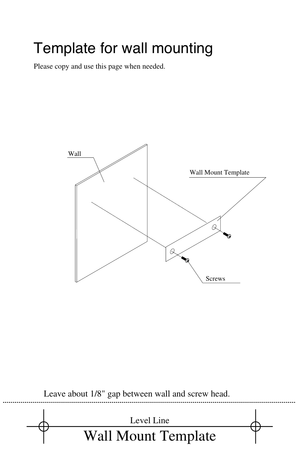 Wall mount template template for wall mounting | Lathem 7500E User Manual | Page 13 / 50