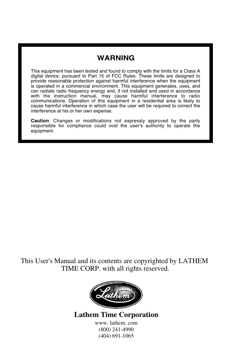 Lathem time corporation | Lathem 7500E User Manual | Page 2 / 50