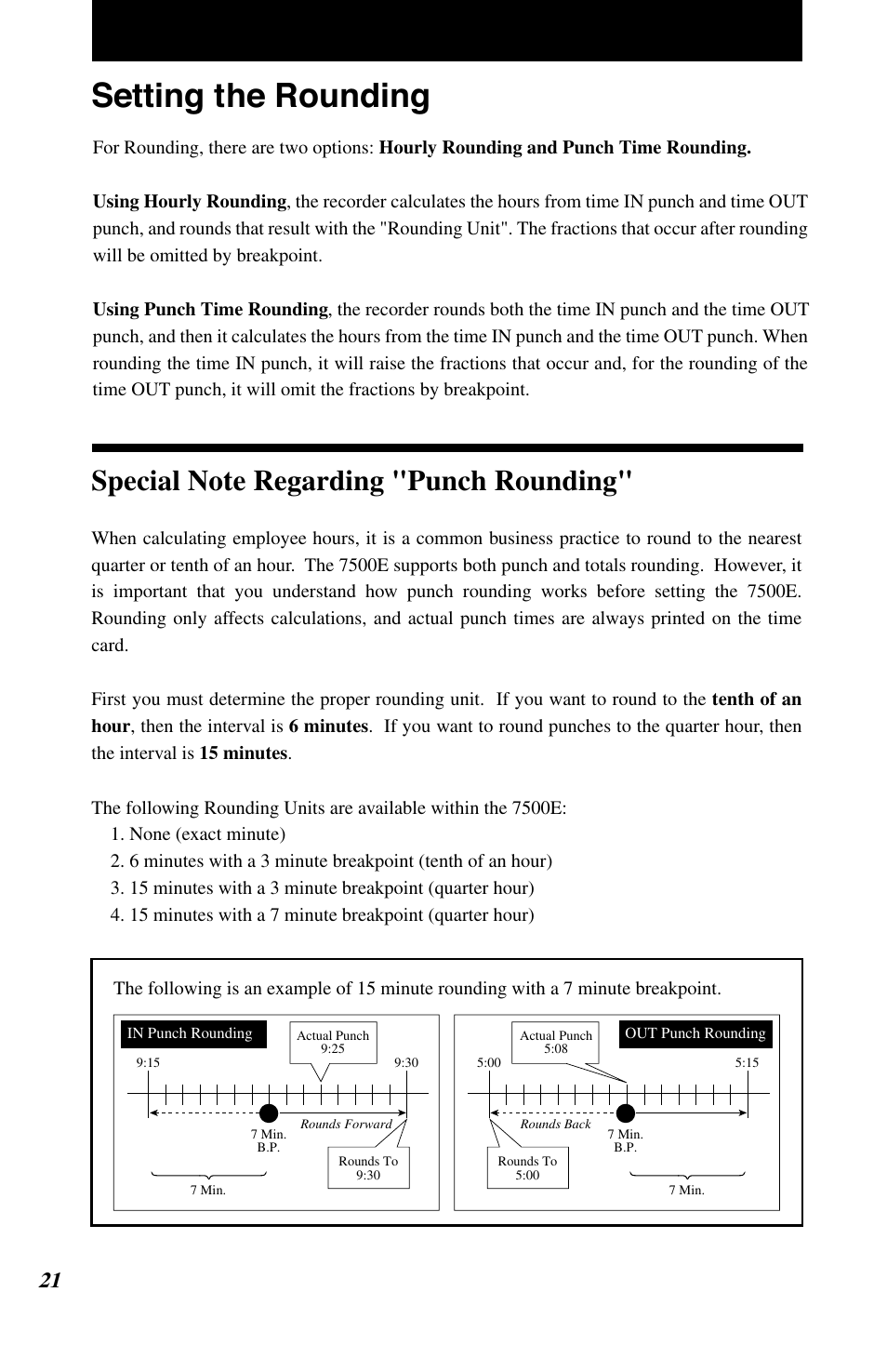 Setting the rounding | Lathem 7500E User Manual | Page 24 / 50