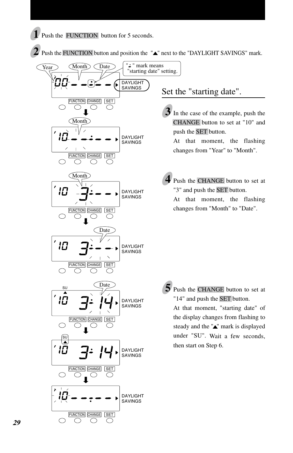 Set the "starting date | Lathem 7500E User Manual | Page 32 / 50