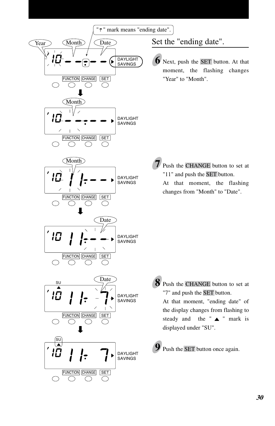 Set the "ending date | Lathem 7500E User Manual | Page 33 / 50