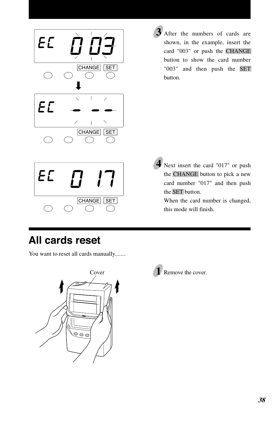 All cards reset | Lathem 7500E User Manual | Page 41 / 50