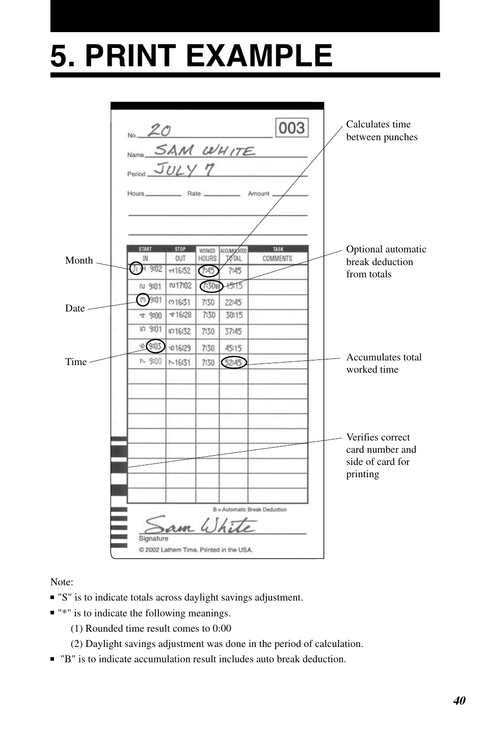 Print example | Lathem 7500E User Manual | Page 43 / 50