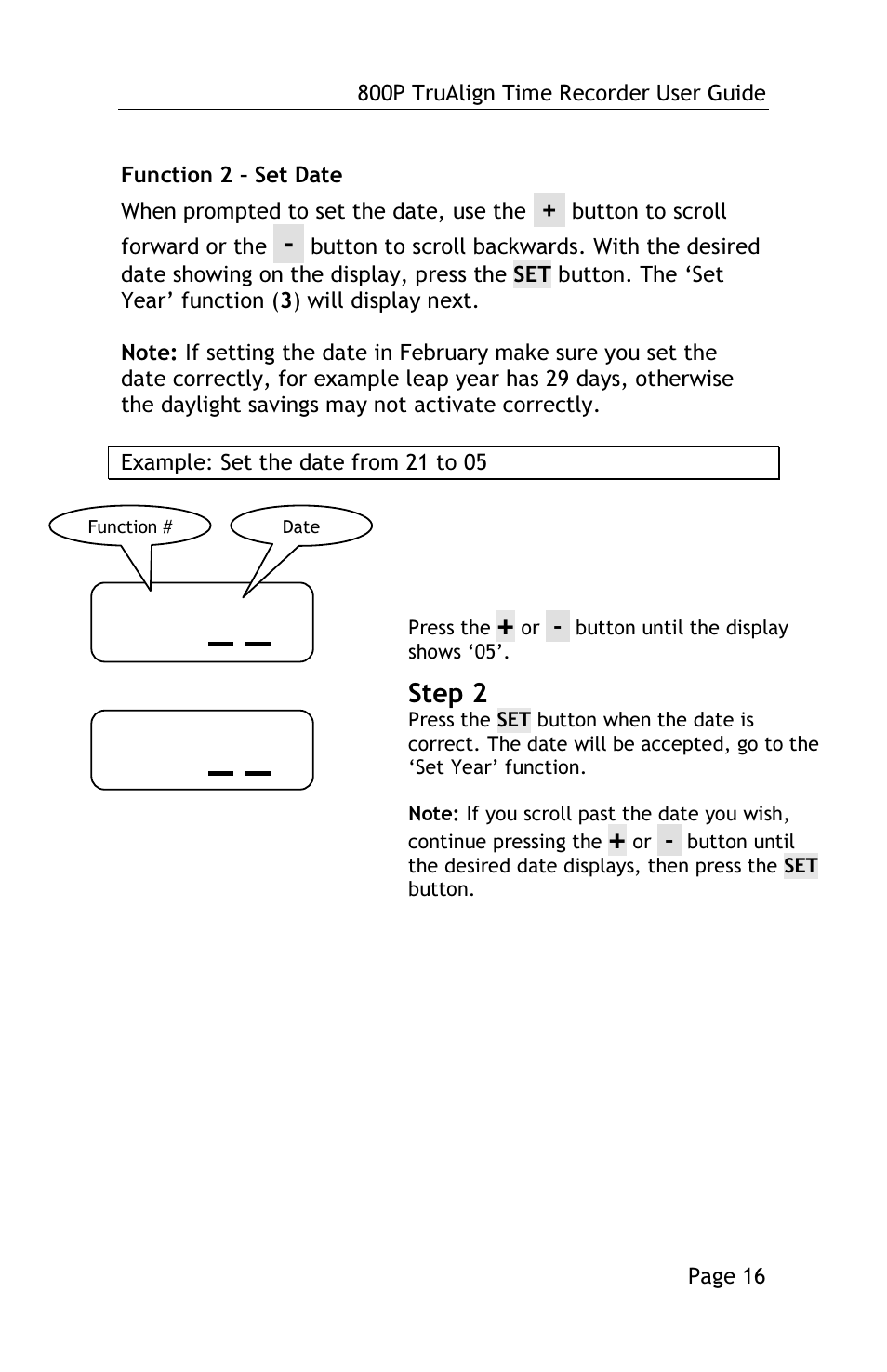 Step 1, Step 2 | Lathem TRUALIGN TIME RECORDER 800P User Manual | Page 15 / 39