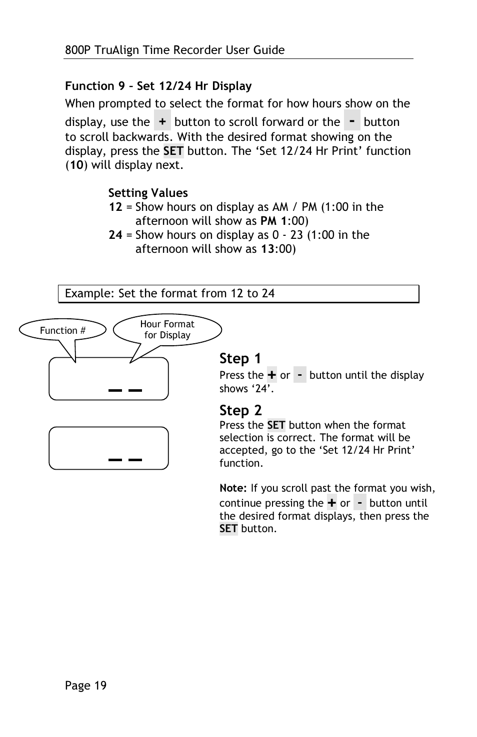 Step 1, Step 2 | Lathem TRUALIGN TIME RECORDER 800P User Manual | Page 18 / 39