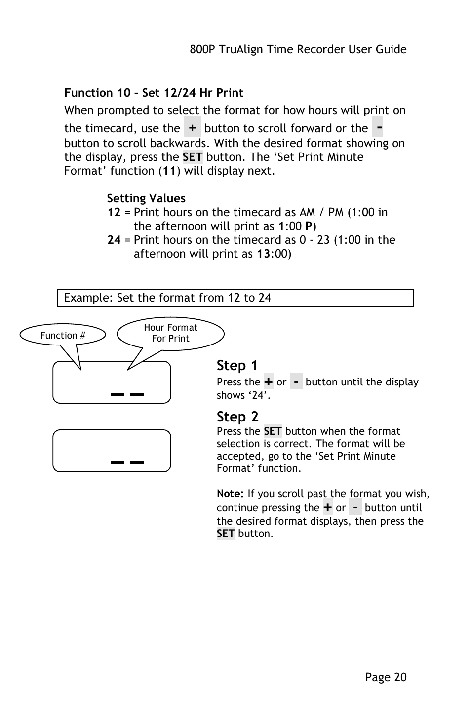 Step 1, Step 2 | Lathem TRUALIGN TIME RECORDER 800P User Manual | Page 19 / 39