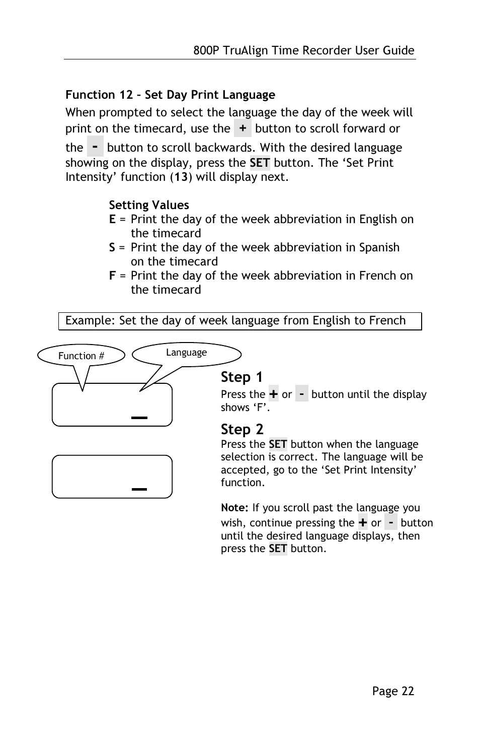 Step 1, Step 2 | Lathem TRUALIGN TIME RECORDER 800P User Manual | Page 21 / 39