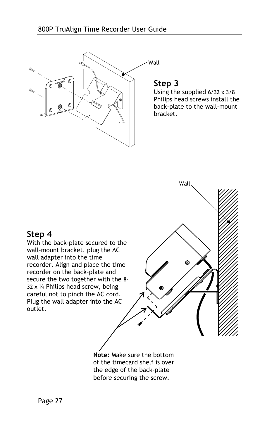 Step 3, Step 4 | Lathem TRUALIGN TIME RECORDER 800P User Manual | Page 26 / 39