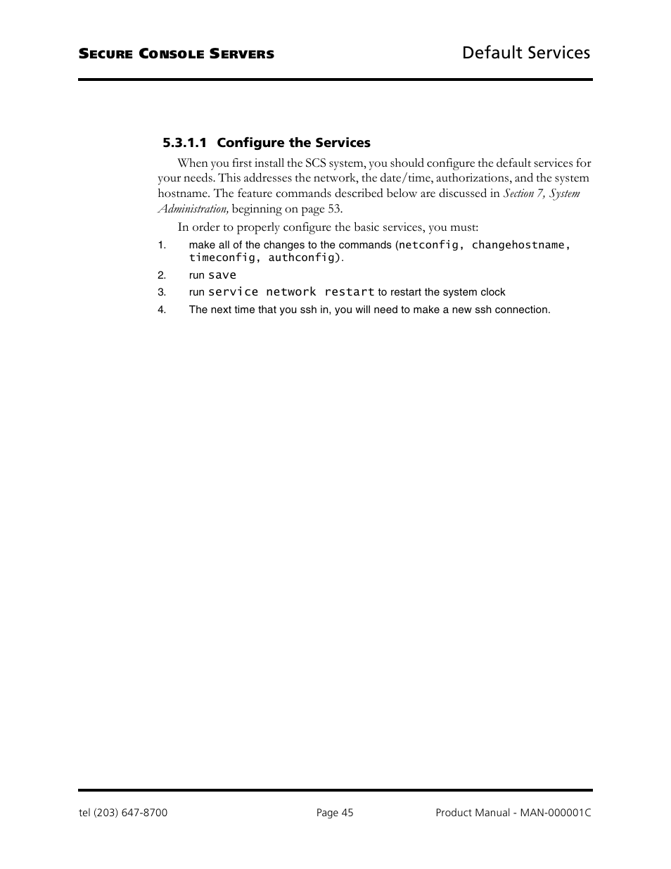 Default services | Logical Solutions Secure Console Servers SCS-R User Manual | Page 45 / 90