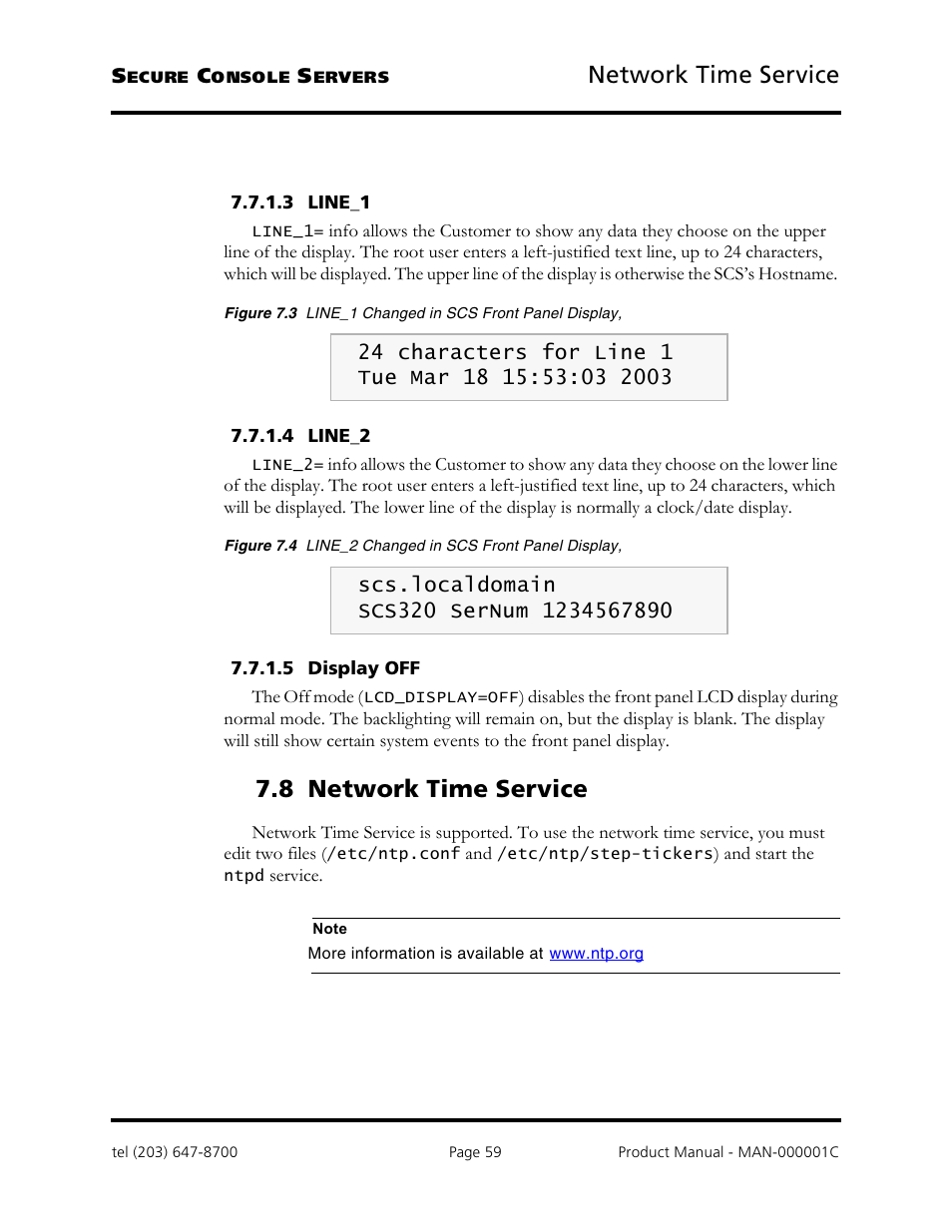 Network time service, 8 network time service | Logical Solutions Secure Console Servers SCS-R User Manual | Page 59 / 90