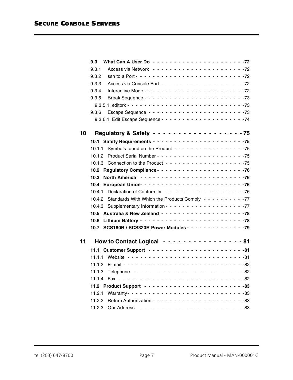 Logical Solutions Secure Console Servers SCS-R User Manual | Page 7 / 90