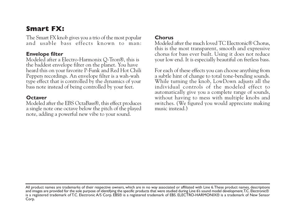 Smart fx | Line 6 LowDown LD-15 User Manual | Page 10 / 12