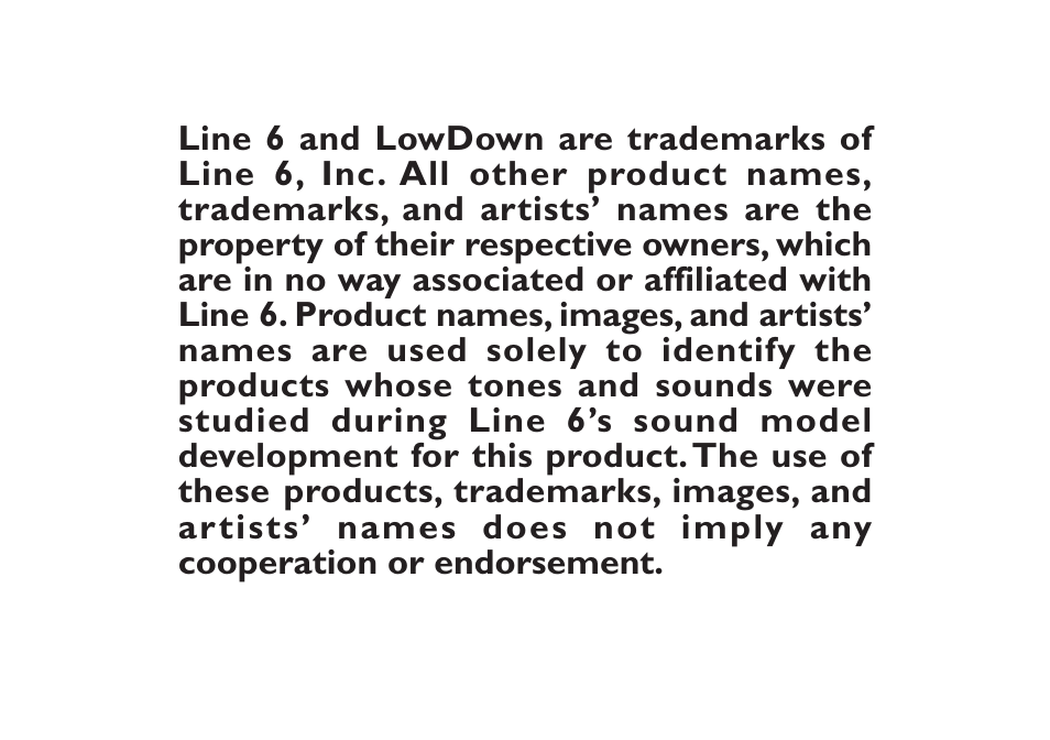 Line 6 LowDown LD-15 User Manual | Page 3 / 12
