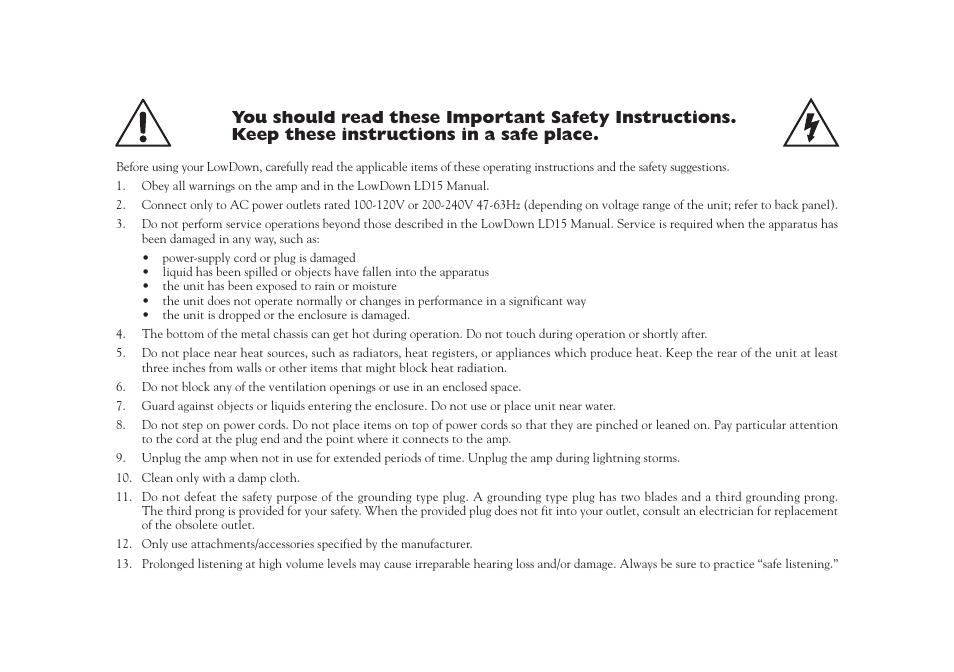 Line 6 LowDown LD-15 User Manual | Page 4 / 12