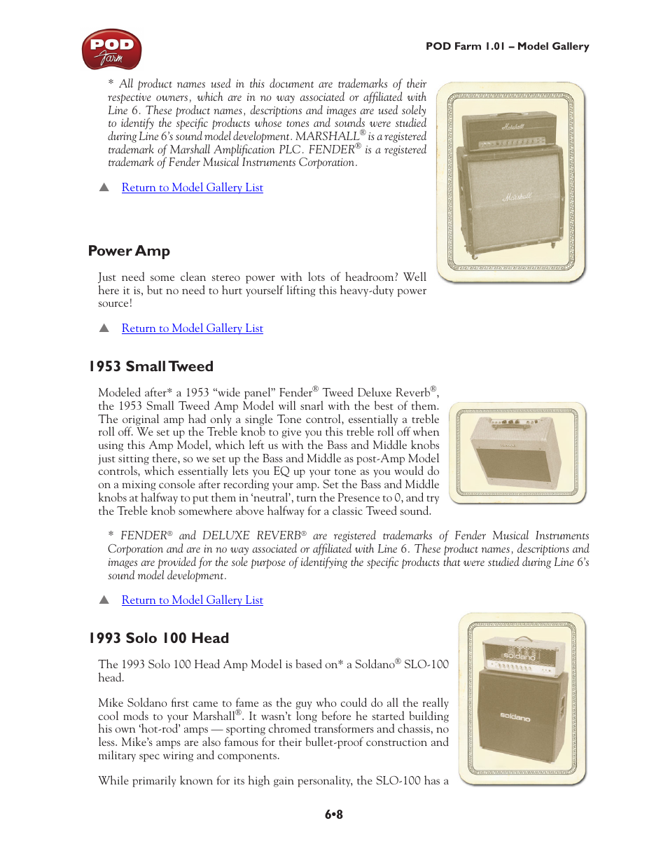 Power amp, 1953 small tweed | Line 6 POD Farm UX1 User Manual | Page 103 / 177