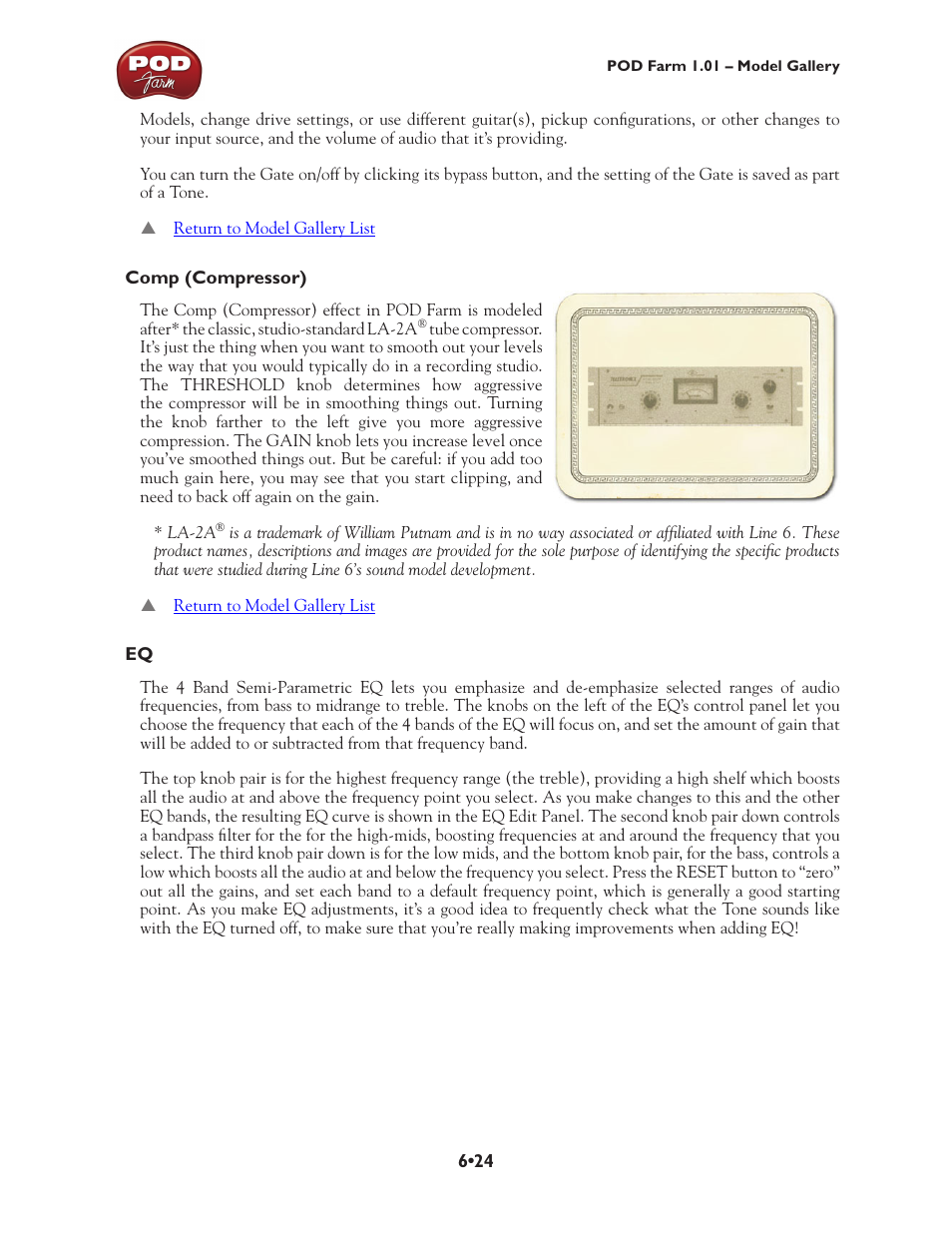 Comp (compressor) •24 eq •24 | Line 6 POD Farm UX1 User Manual | Page 119 / 177