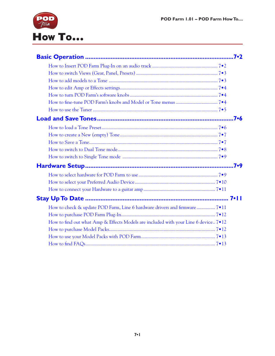 How to, How to •1 | Line 6 POD Farm UX1 User Manual | Page 129 / 177
