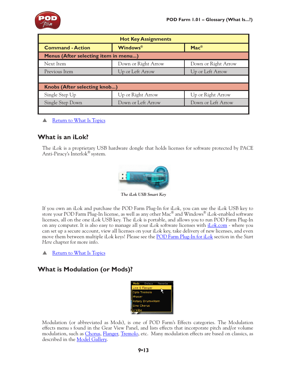 What is an ilok, What is modulation (or mods) | Line 6 POD Farm UX1 User Manual | Page 165 / 177