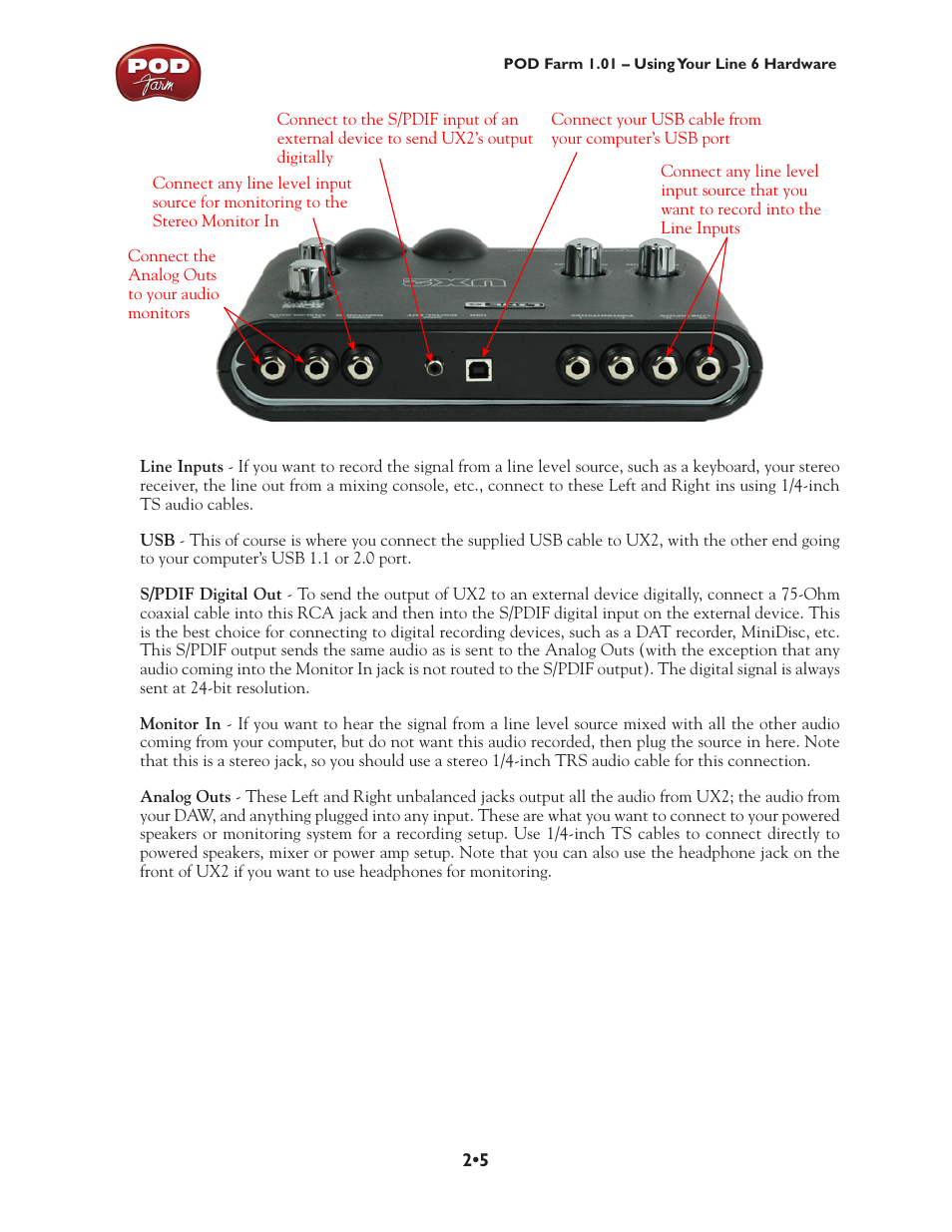 Line 6 POD Farm UX1 User Manual | Page 19 / 177