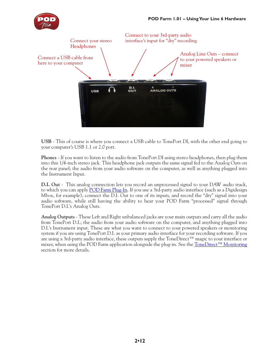 Line 6 POD Farm UX1 User Manual | Page 26 / 177
