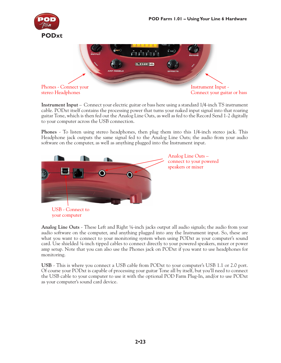 Podxt | Line 6 POD Farm UX1 User Manual | Page 37 / 177