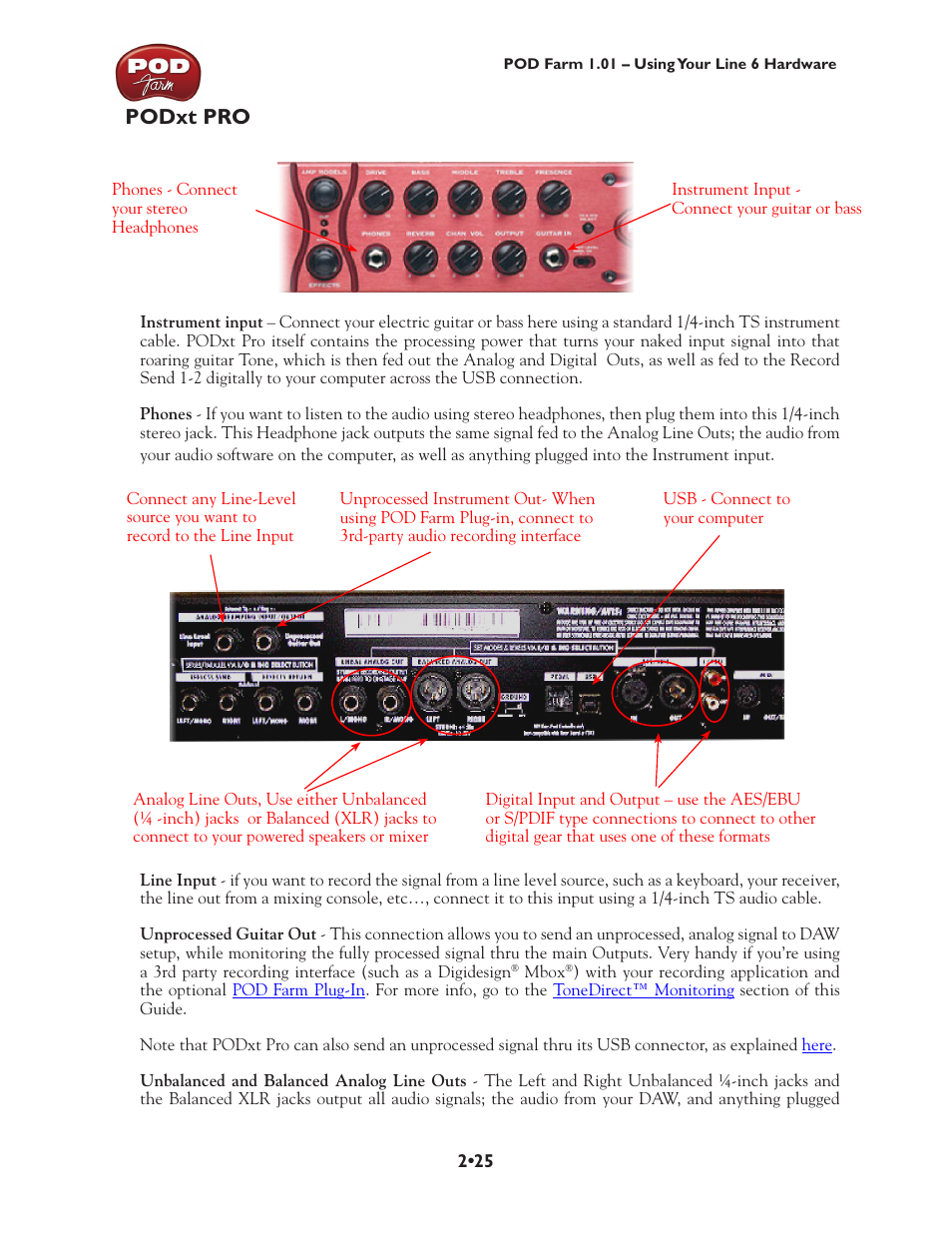 Podxt pro, Podxt pro •25 | Line 6 POD Farm UX1 User Manual | Page 39 / 177