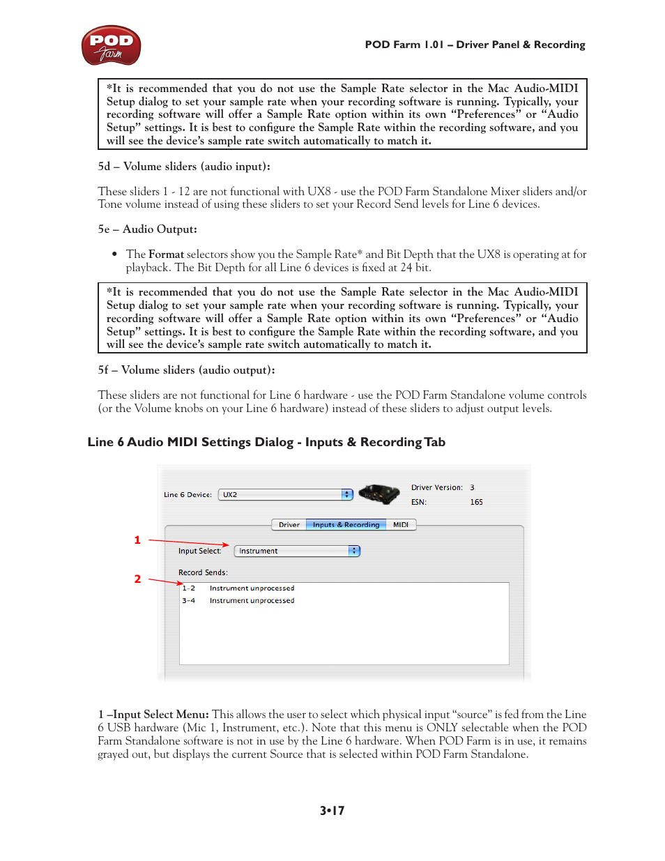 Line 6 POD Farm UX1 User Manual | Page 63 / 177