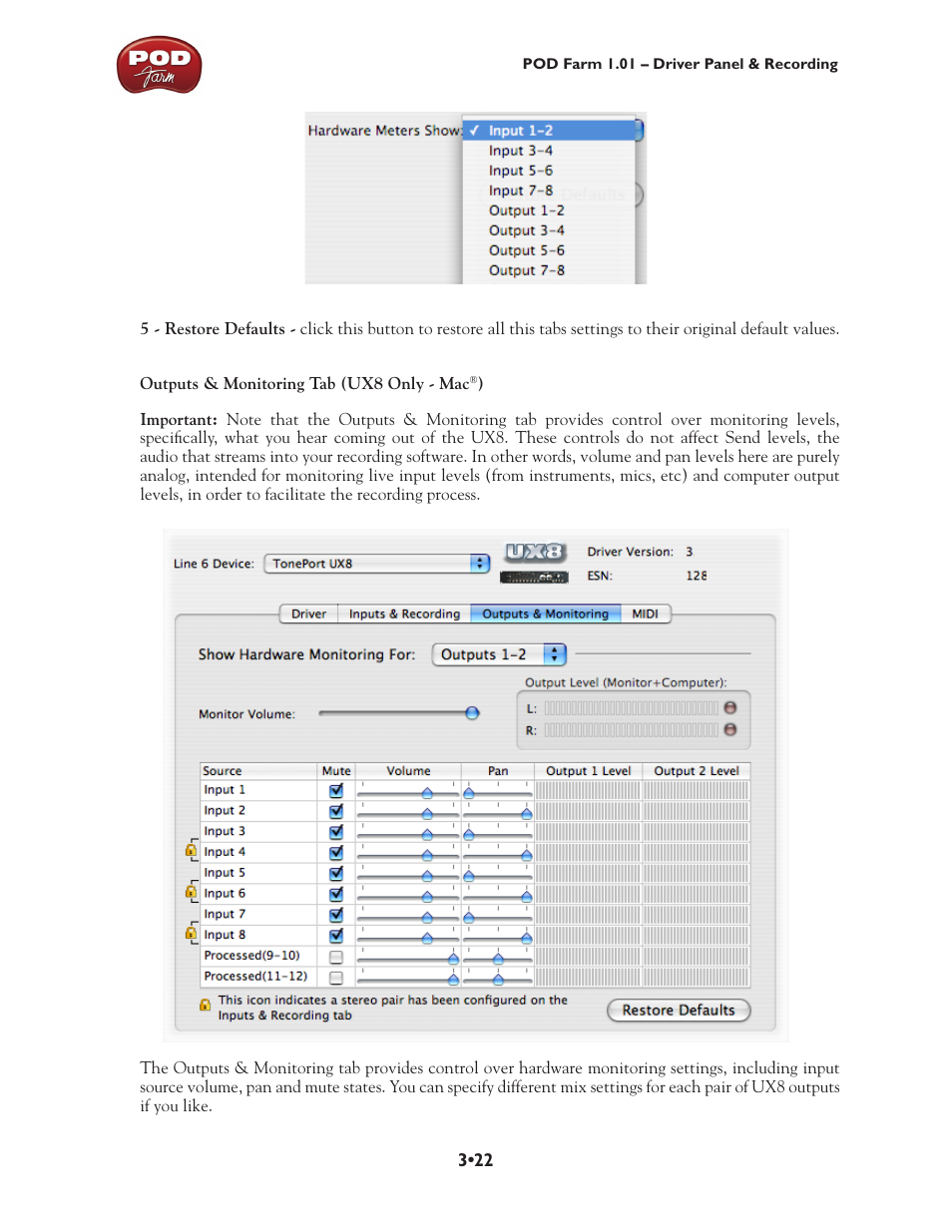 Line 6 POD Farm UX1 User Manual | Page 68 / 177