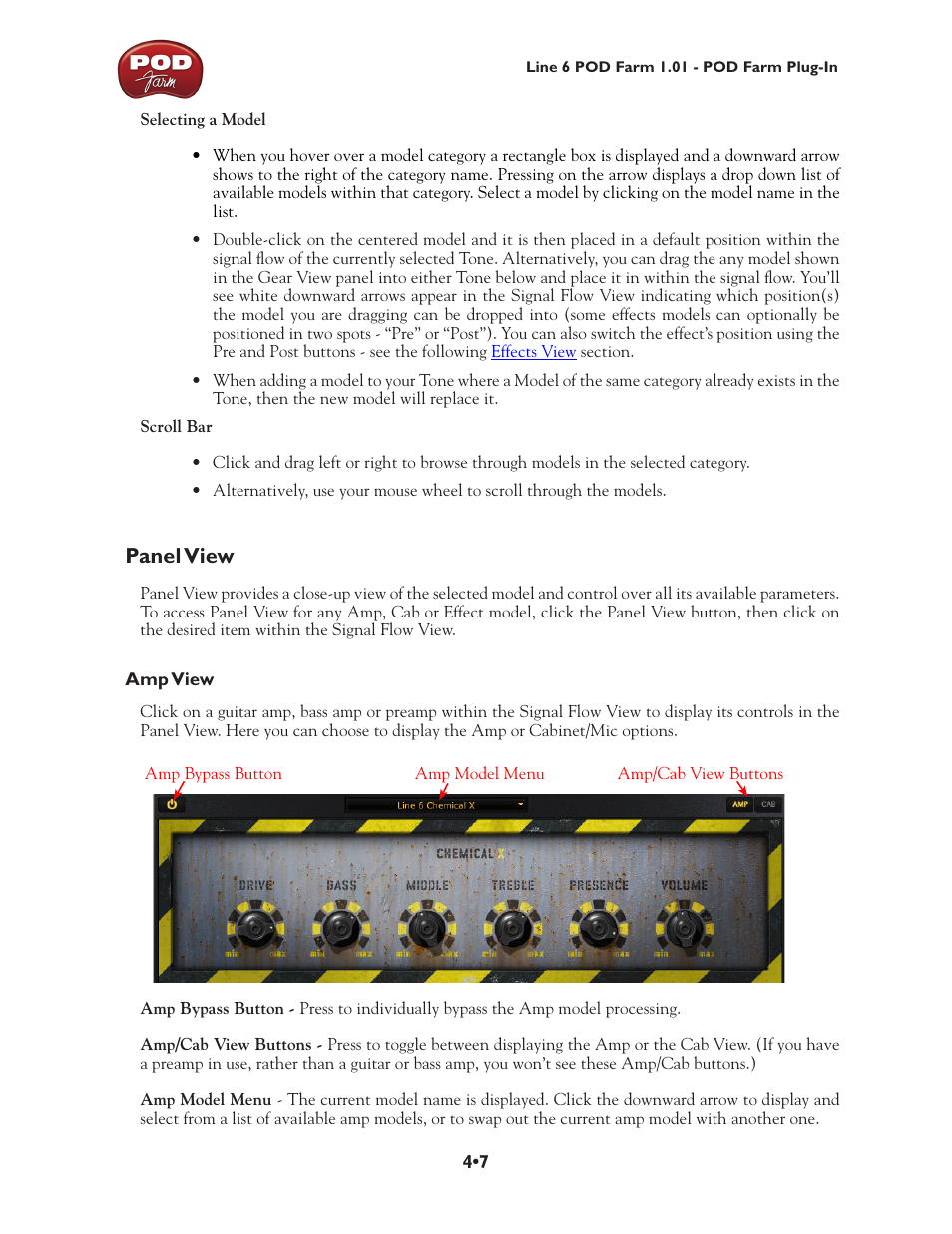 Panel view, Panel view •7 | Line 6 POD Farm UX1 User Manual | Page 78 / 177