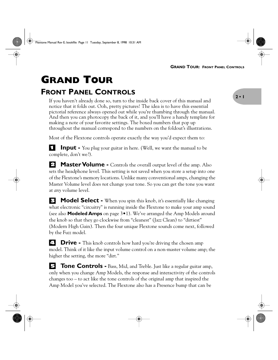 Rand, Ront, Anel | Ontrols | Line 6 Flextone Cab 212S User Manual | Page 11 / 66