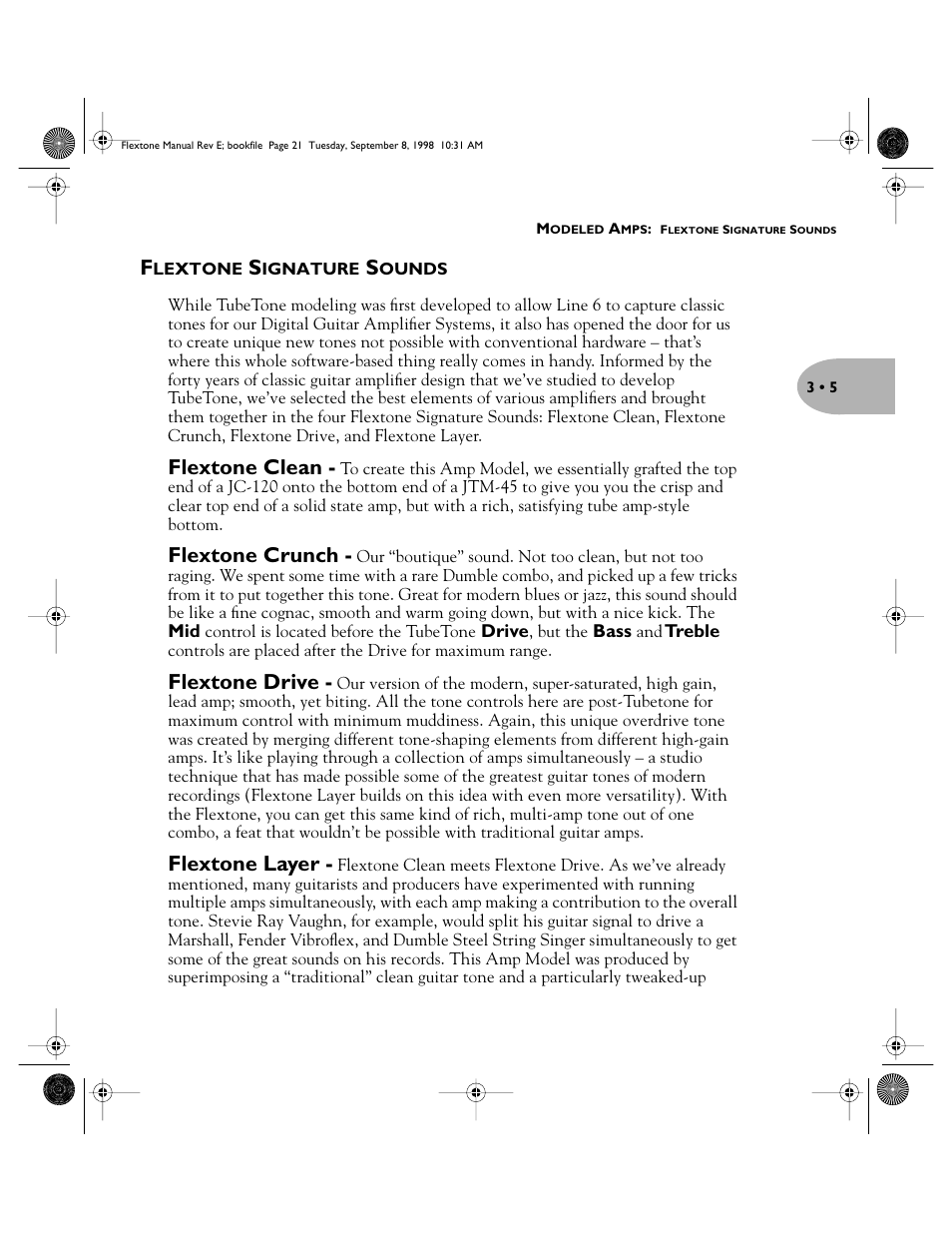 Flextone clean, Flextone crunch, Flextone drive | Flextone layer | Line 6 Flextone Cab 212S User Manual | Page 21 / 66