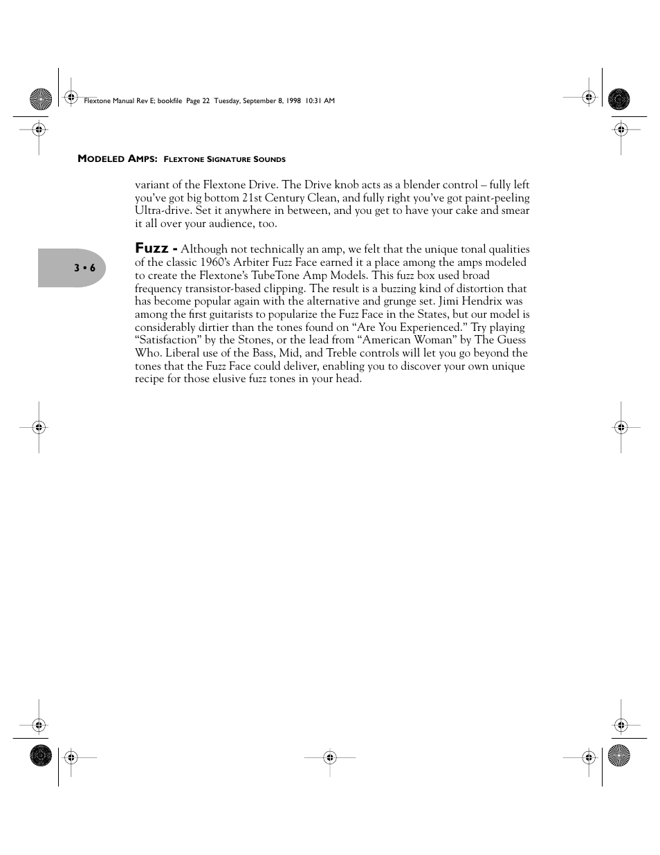 Fuzz | Line 6 Flextone Cab 212S User Manual | Page 22 / 66