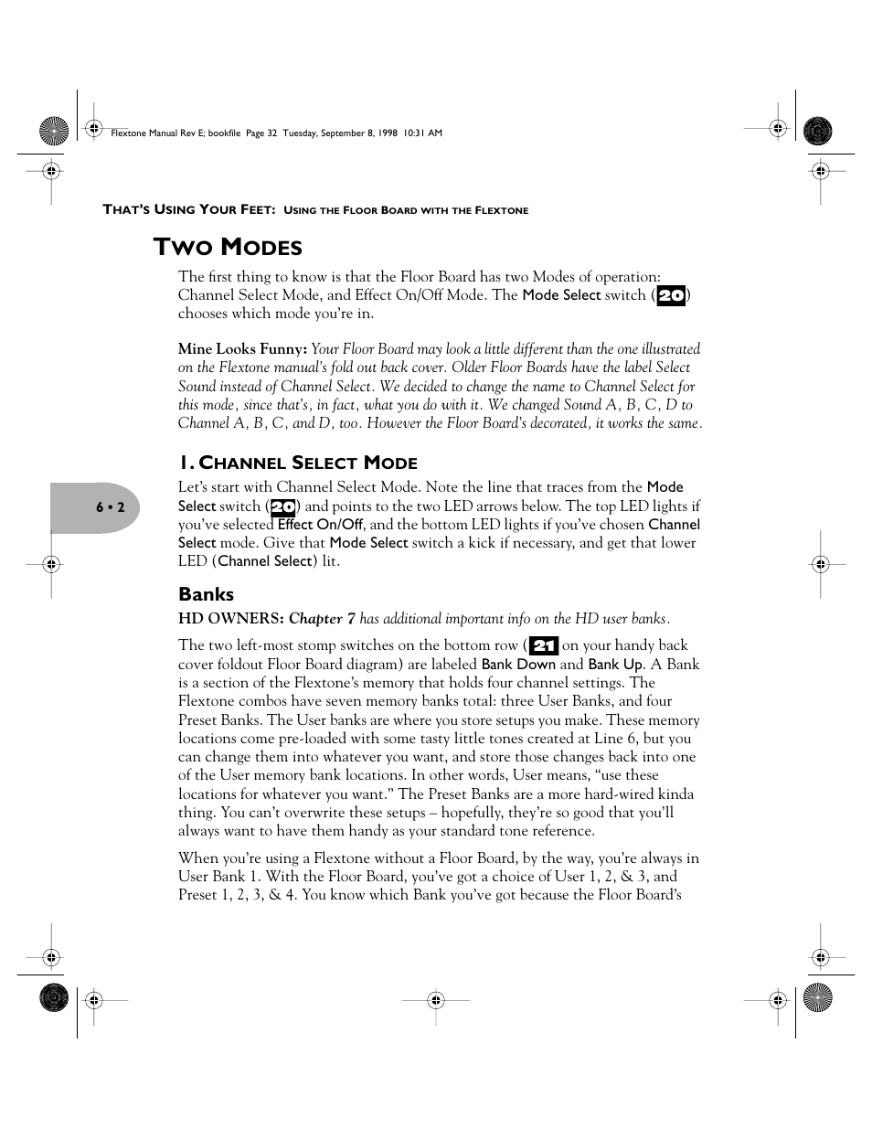 Odes, Banks | Line 6 Flextone Cab 212S User Manual | Page 32 / 66