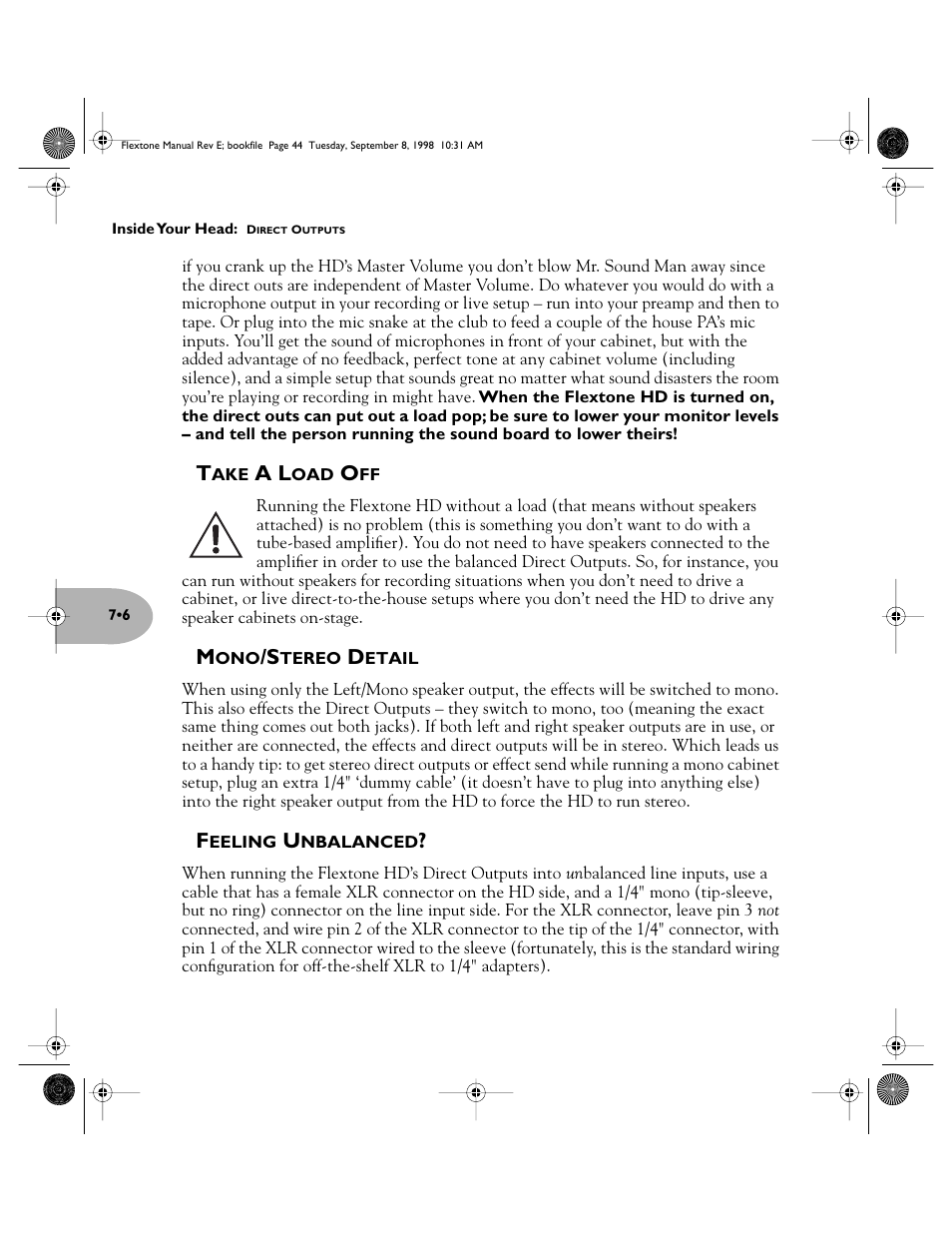 Line 6 Flextone Cab 212S User Manual | Page 44 / 66