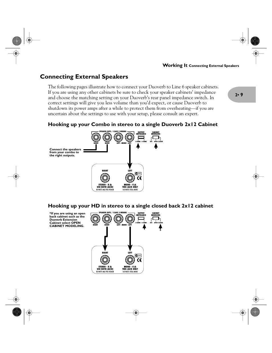 Connecting external speakers, Are on, Working it | Line 6 Pilot's Handbook User Manual | Page 14 / 42