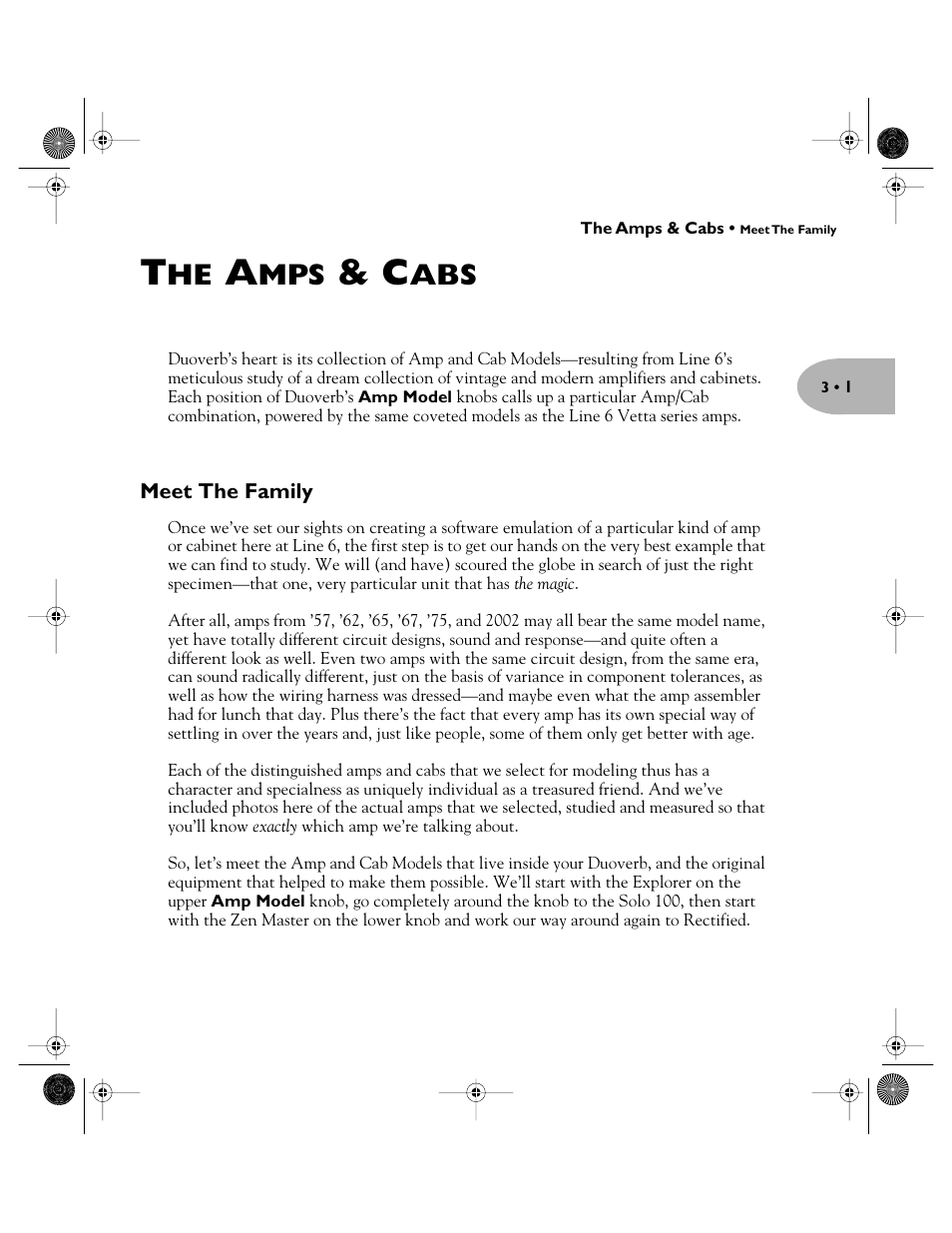 The amps & cabs, Meet the family | Line 6 Pilot's Handbook User Manual | Page 18 / 42