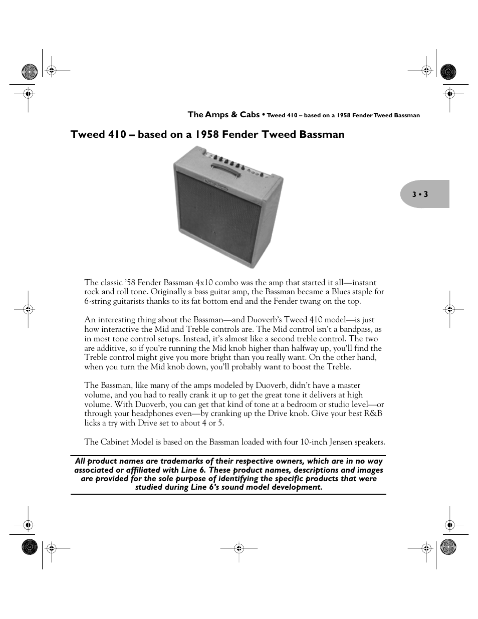 Tweed 410 – based on a 1958 fender tweed bassman | Line 6 Pilot's Handbook User Manual | Page 20 / 42