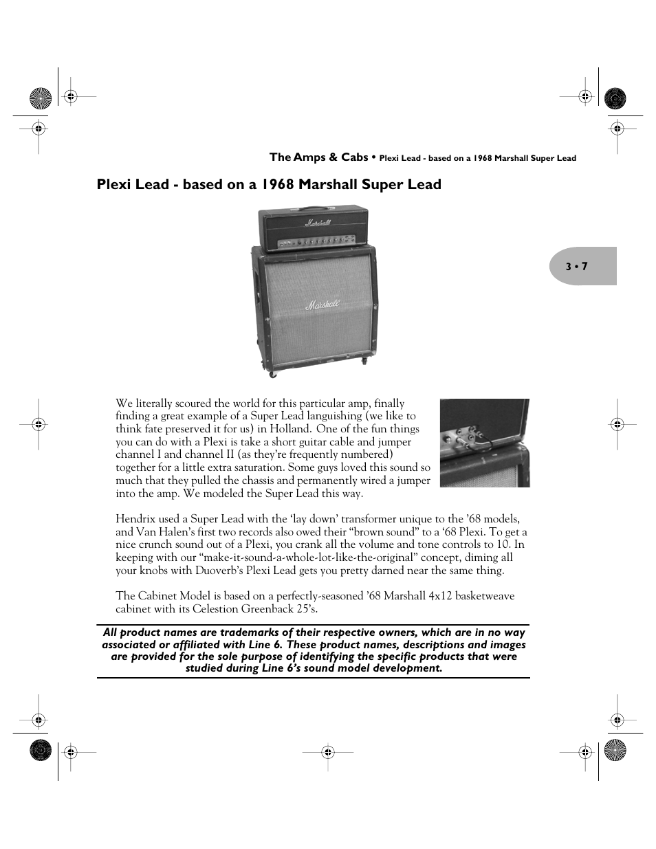 Plexi lead - based on a 1968 marshall super lead | Line 6 Pilot's Handbook User Manual | Page 24 / 42