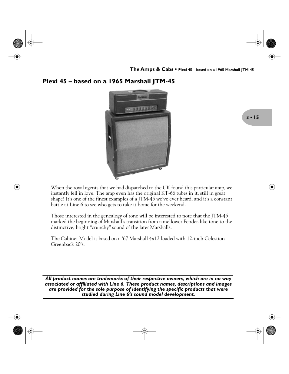 Plexi 45 – based on a 1965 marshall jtm-45 | Line 6 Pilot's Handbook User Manual | Page 32 / 42