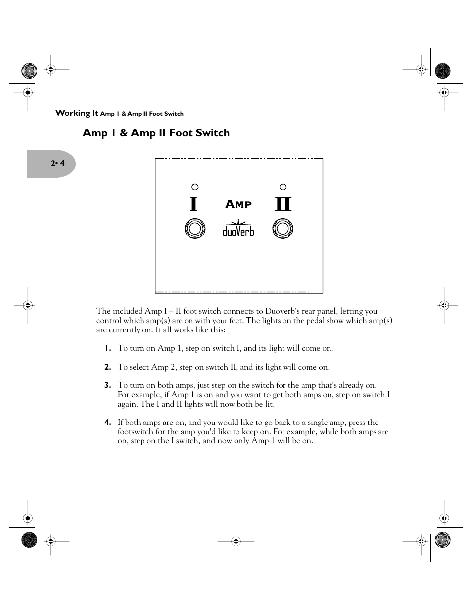 Amp 1 & amp ii foot switch | Line 6 Pilot's Handbook User Manual | Page 9 / 42