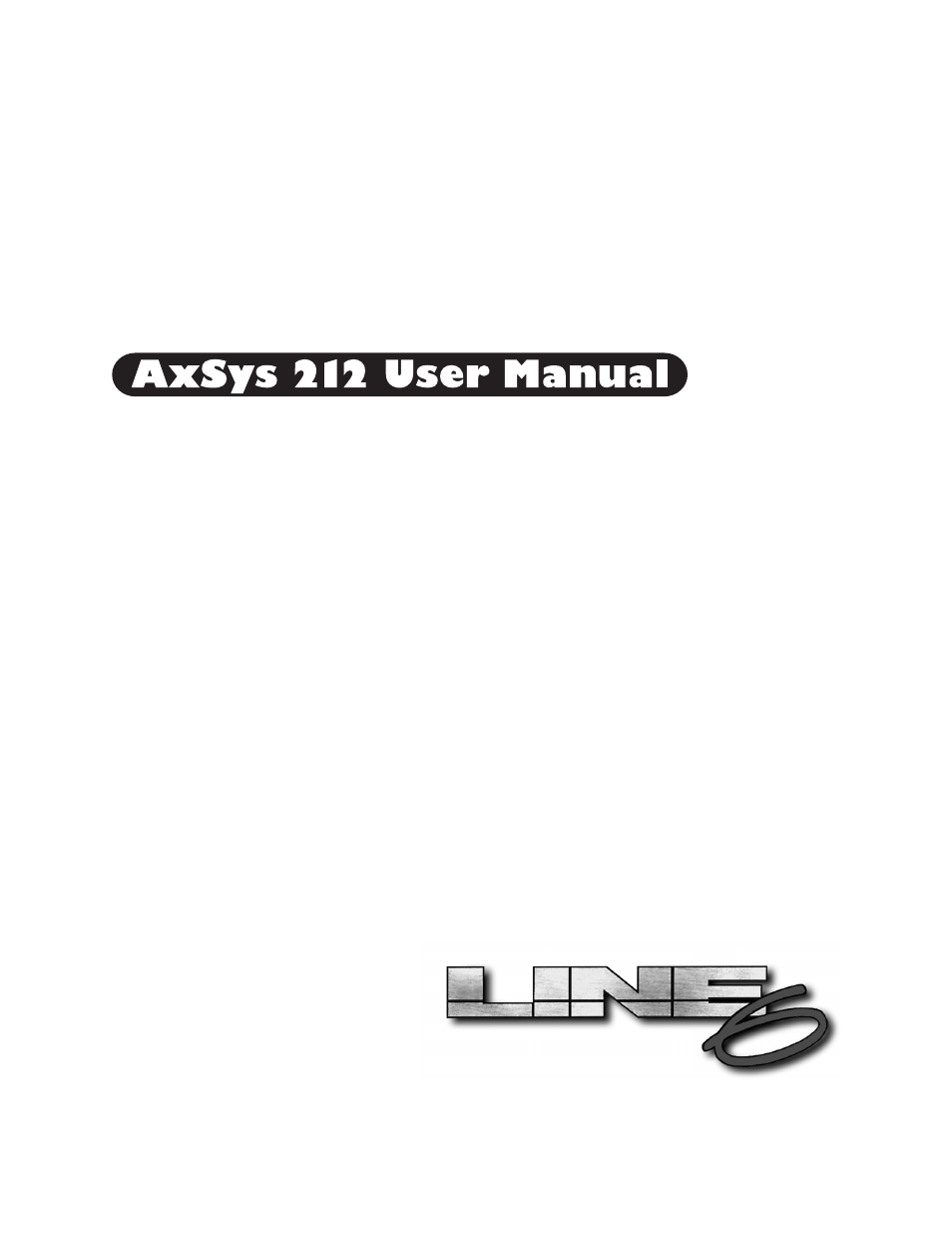 Line 6 AXSys 212 User Manual | 48 pages